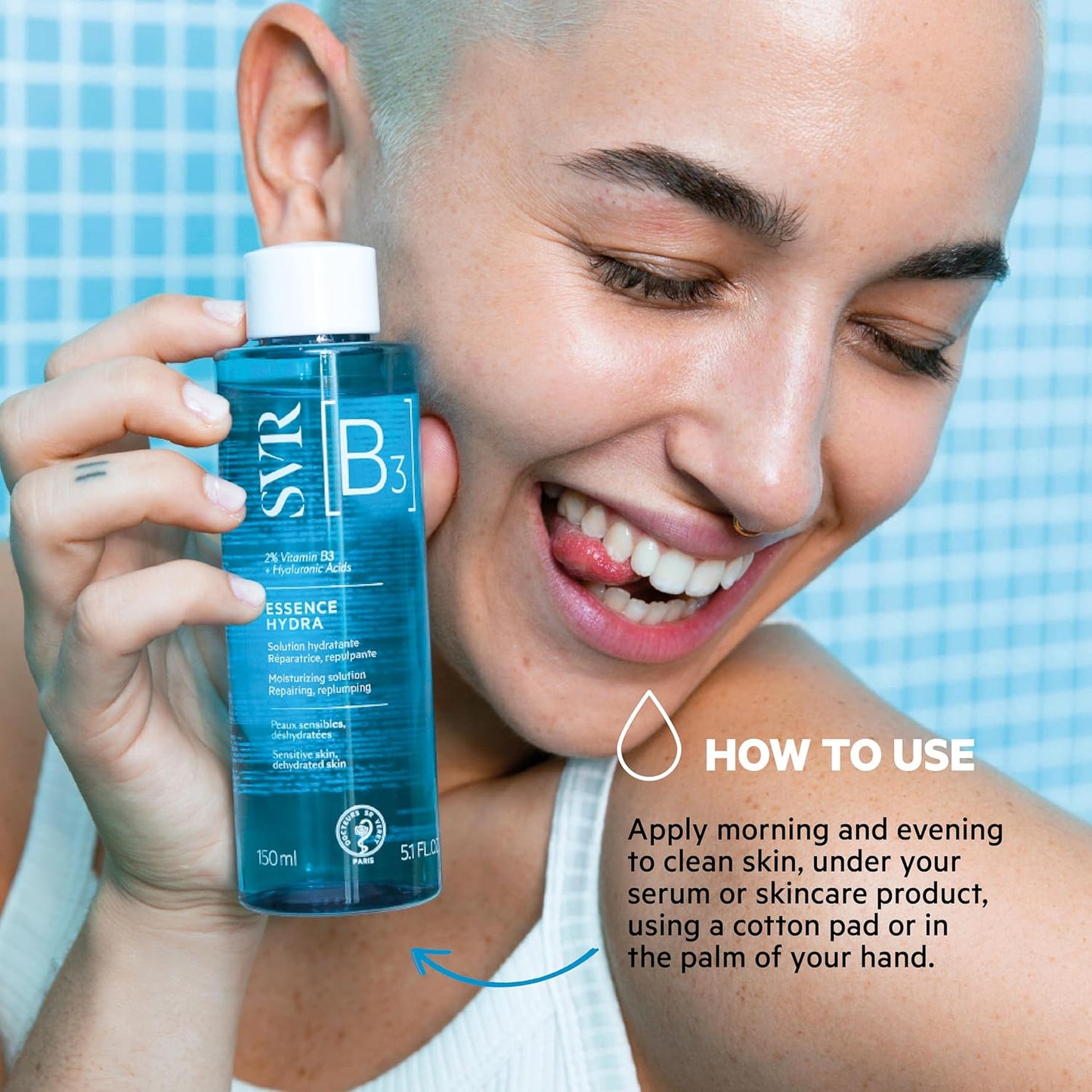 SVR [B3] Hydra Face Essence - Soothe, Smooth and Hydrate for 24hrs - 2% Niacinamide & Hyaluronic Acid Moisturizing & Hydrating Toner for Dehydrated Dry, Sensitive Skin. Fragrance Free, 5 fl.oz.