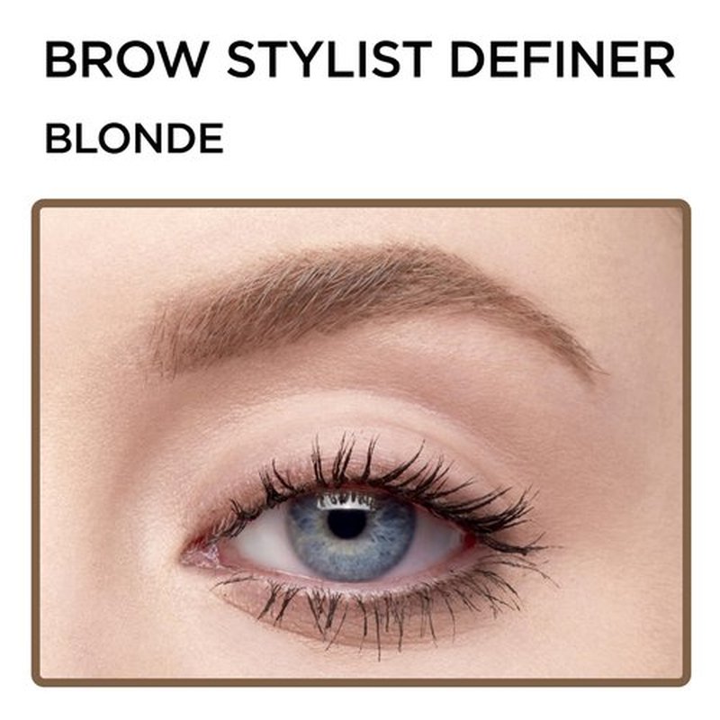 L'Oreal Paris Makeup Brow Stylist Definer Waterproof Eyebrow Pencil, Ultra-Fine Mechanical Pencil, Draws Tiny Brow Hairs and Fills in Sparse Areas and Gaps, Blonde, 0.003 Ounce (Pack of 2)