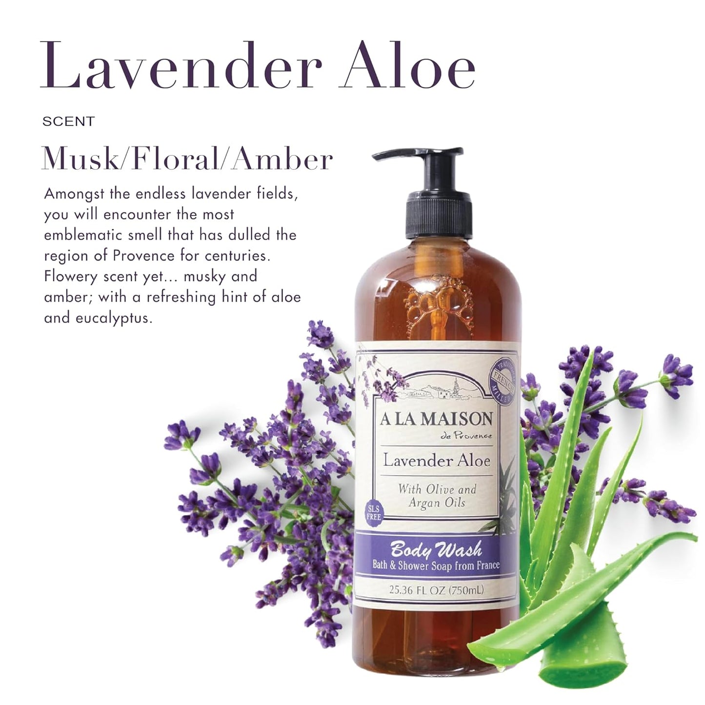 A LA MAISON Hydrating Body Wash Rosemary Mint, Uses: Body - Triple French Milled, Essential Oils, Plant Based, Vegan, Cruelty-Free, Alcohol & Paraben Free (25.36 oz, 2 Pack)