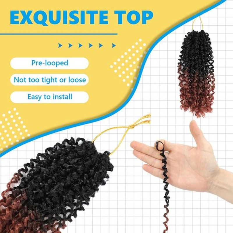 Passion Twsit Hair 12 Inch - 1B/350 Yankee Twist Crochet Hair 10Packs Passion Twist Braiding Hair Prelooped Mini Spring Twist Crochet Hair for Black Women(12 Inch,1B/350)