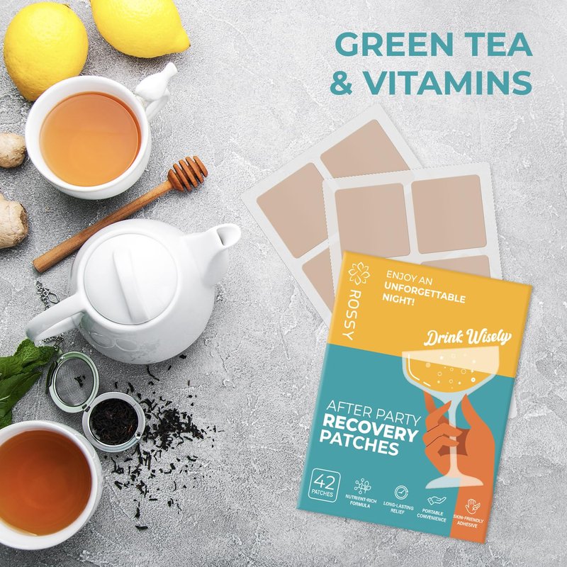 Party Recovery Patch - Fast-Acting Relief with Green Tea for Men & Women | Wake Up Refreshed