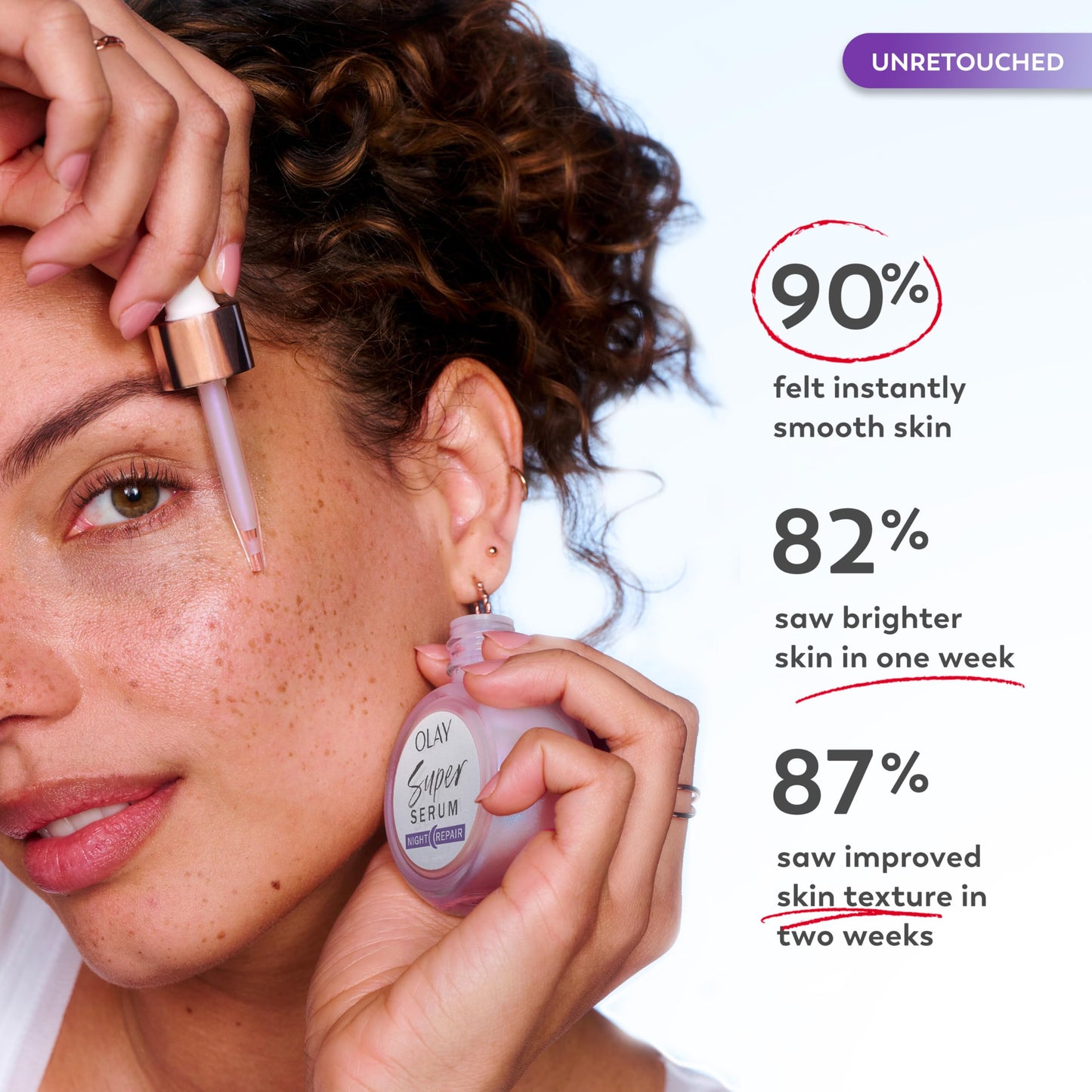 Olay Super Serum Night Repair, Fragrance-Free Trial Size - Niacinamide, Peptide, Salicylic & Lactic Acid, Glycerin - 5-in-1 Skin Care Benefits - Hydrating, Reduces Dark Spots, Anti-Aging, 0.4 Oz