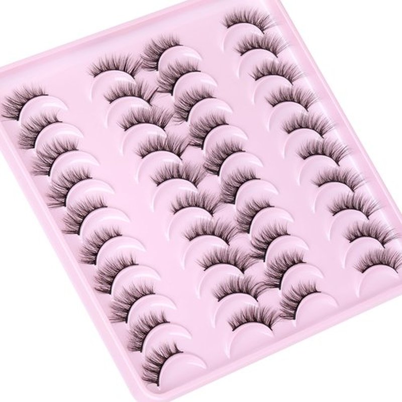JIMIRE Half Lashes Natural Cat Eye Wispy False Eyelashes 13MM Short 3D Accent Corner Lashes Soft Fluffy Faux Mink Lashes 20 Pairs Pack