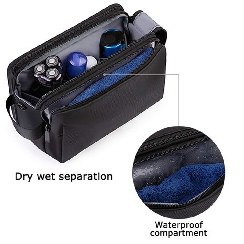 BAGSMART Toiletry Bag for Men, Travel Toiletry Organizer Dopp Kit Water-resistant Shaving Bag for Toiletries Accessories, Door Room Essentials,Green-medium