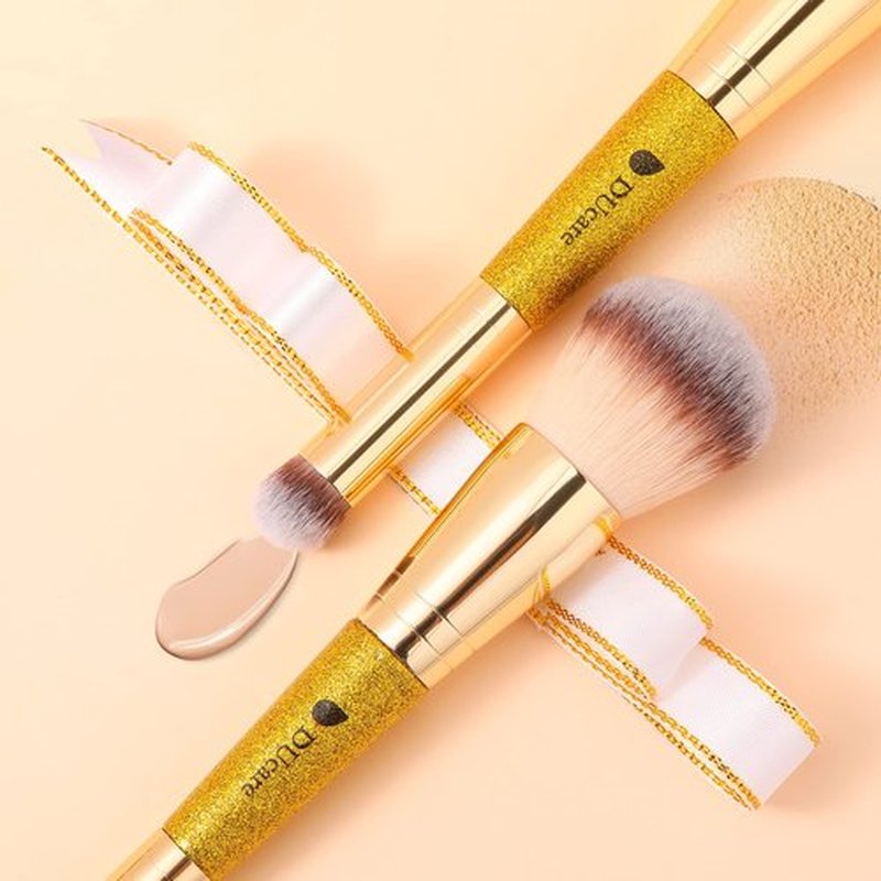 DUcare Makeup Brushes Double Ended Foundation Powder Brush Concealer Brush Perfect for Rounded Taperd Liquid, Cream, Powder,Blending, Buffing