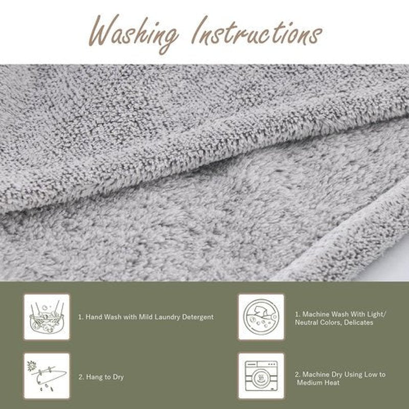 myHomeBody Hair Towel Wrap, Luxury Rapid-Dry Hair-Drying Turban, Ultra Soft and Quick Drying Absorbent Charcoal Fiber, with Coconut Shell Button - Gray