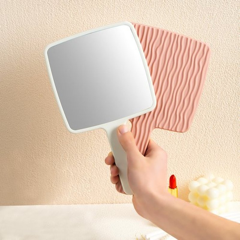 Jasefa Hand Mirror, Handheld Mirror with Handle for Makeup, Portable Cute Hand held Mirror for Shaving, Travel Men & Women(Pink)