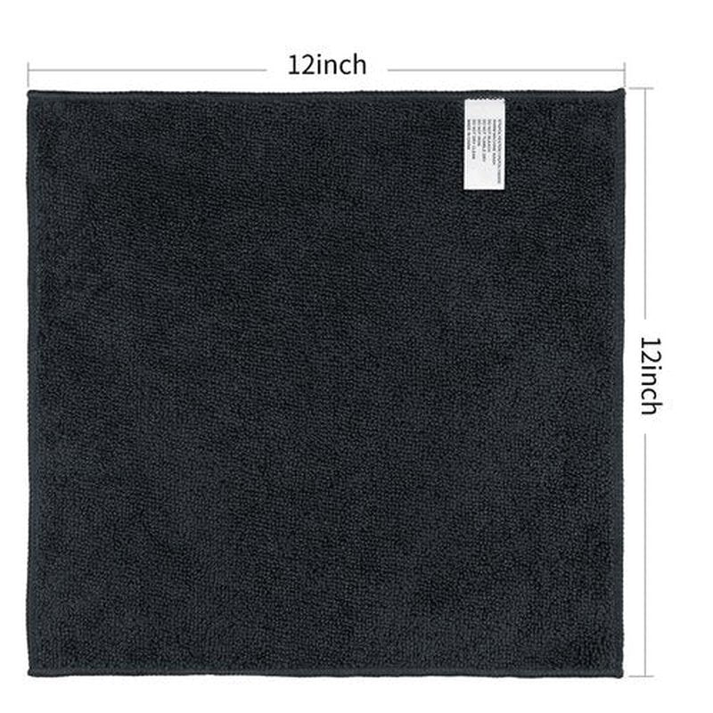 Orighty Washcloths Bulk Towels Set 50 Pack, Highly Absorbent and Super Soft Microfiber Fingertip Towels, Multi-Purpose Wash Cloths for Bathroom, Hotel, Spa, and Gym, 12x12 Inch, Black
