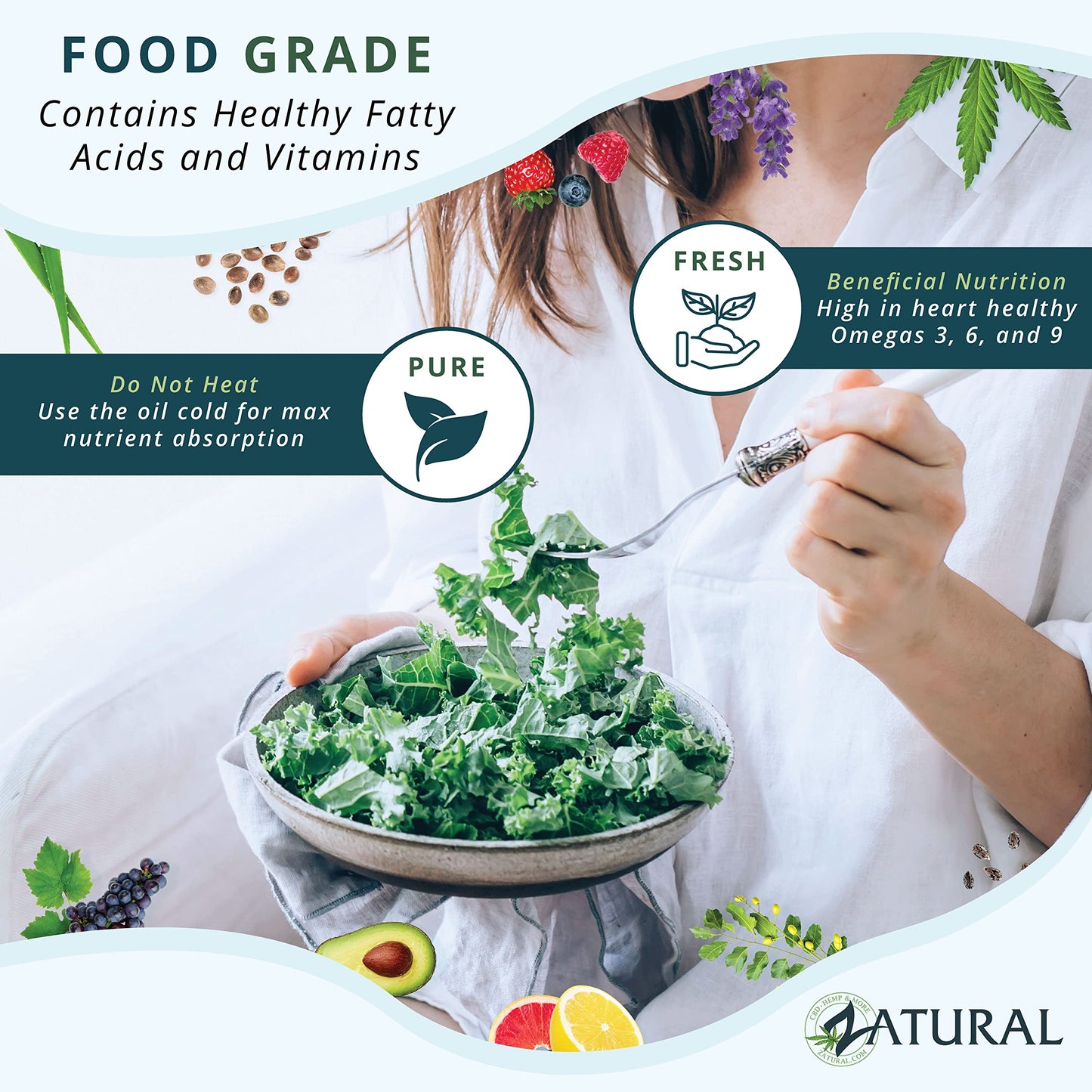 Zatural 100% Pure Cold Pressed Grapeseed Oil – Naturally Grown Virgin, High Smoke Point 450°F+, Non-GMO, Perfect for Cooking Frying Baking, Dressings Marinades & Skincare Hair (8 Fl oz)