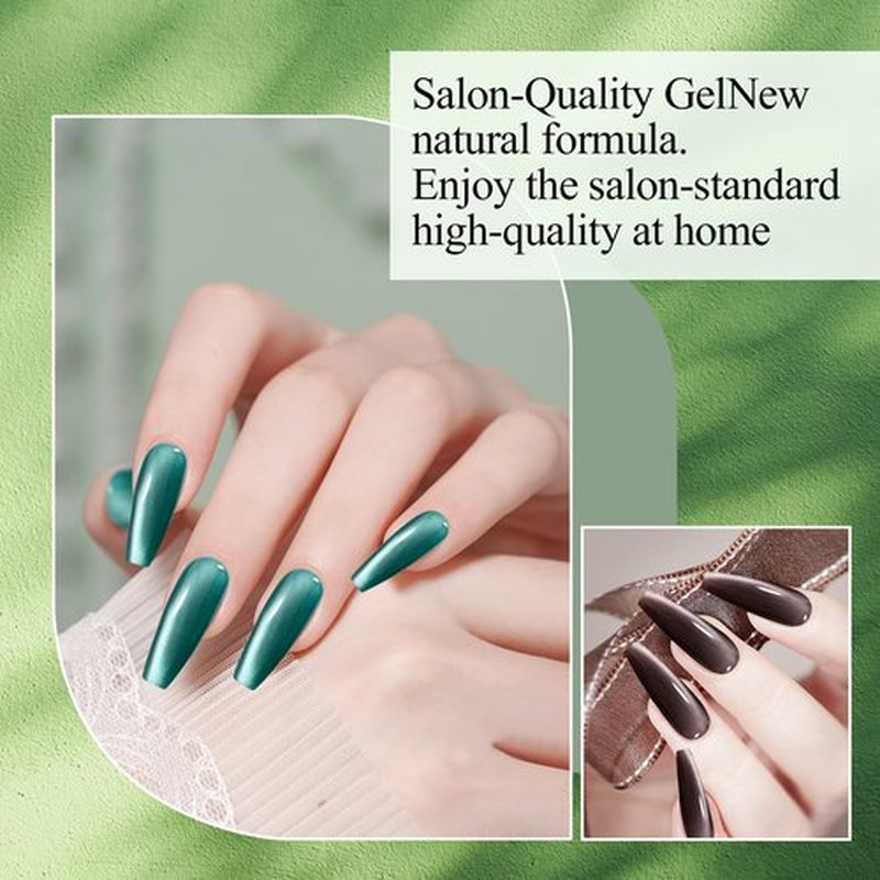 ADHERE Magnetic Gel Nail Polish 12ML - 6 Colors Cat Eye Gel Nail Polish Kit with Magnetic Stick High Glossy Shine Effect Nail Art Manicure Home DIY for Women Girl (With Magnet As Gift)