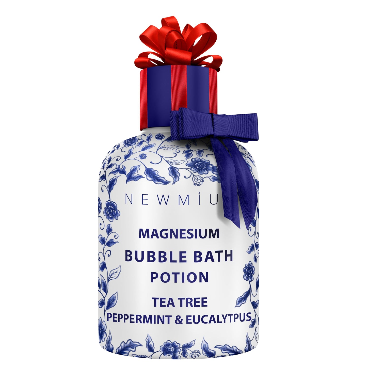 Magnesium Bubble Bath Long Lasting Foam for Sore Muscles Recovery Tea Tree Peppermint Eucalyptus Relaxing Stress Relief Calming Self Care Spa Gift