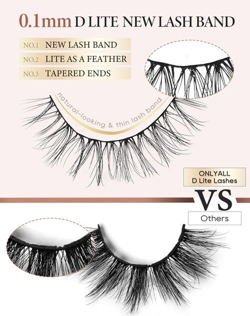 Eyelashes Natural Look Fake Eyelashes Natural Lashes Lightweight False Eyelashes Wispy Lashes 3D Faux Mink Eyelashes 7 Pairs D3