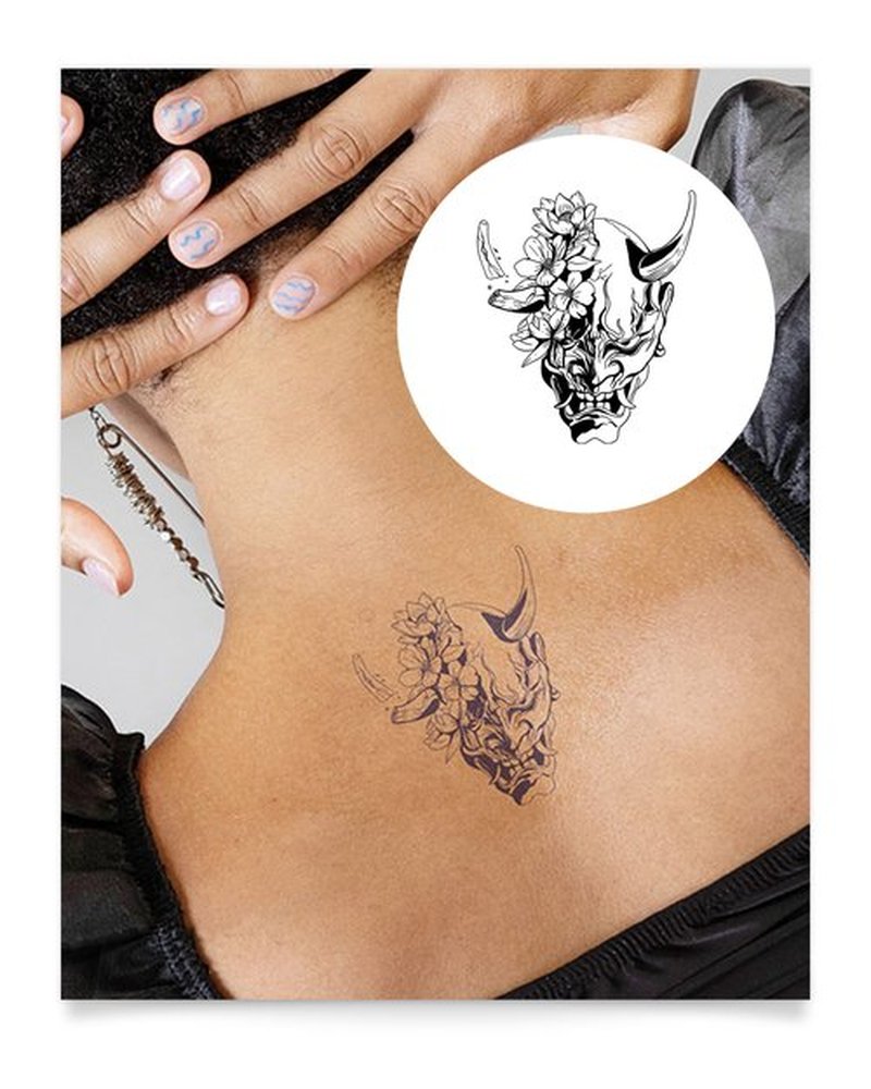 Inkbox Temporary Tattoos, Semi-Permanent Tattoo, One Premium Easy Long Lasting, Water-Resistant Temp Tattoo with For Now Ink - Lasts 1-2 Weeks, Destroy, 4 x 4 in