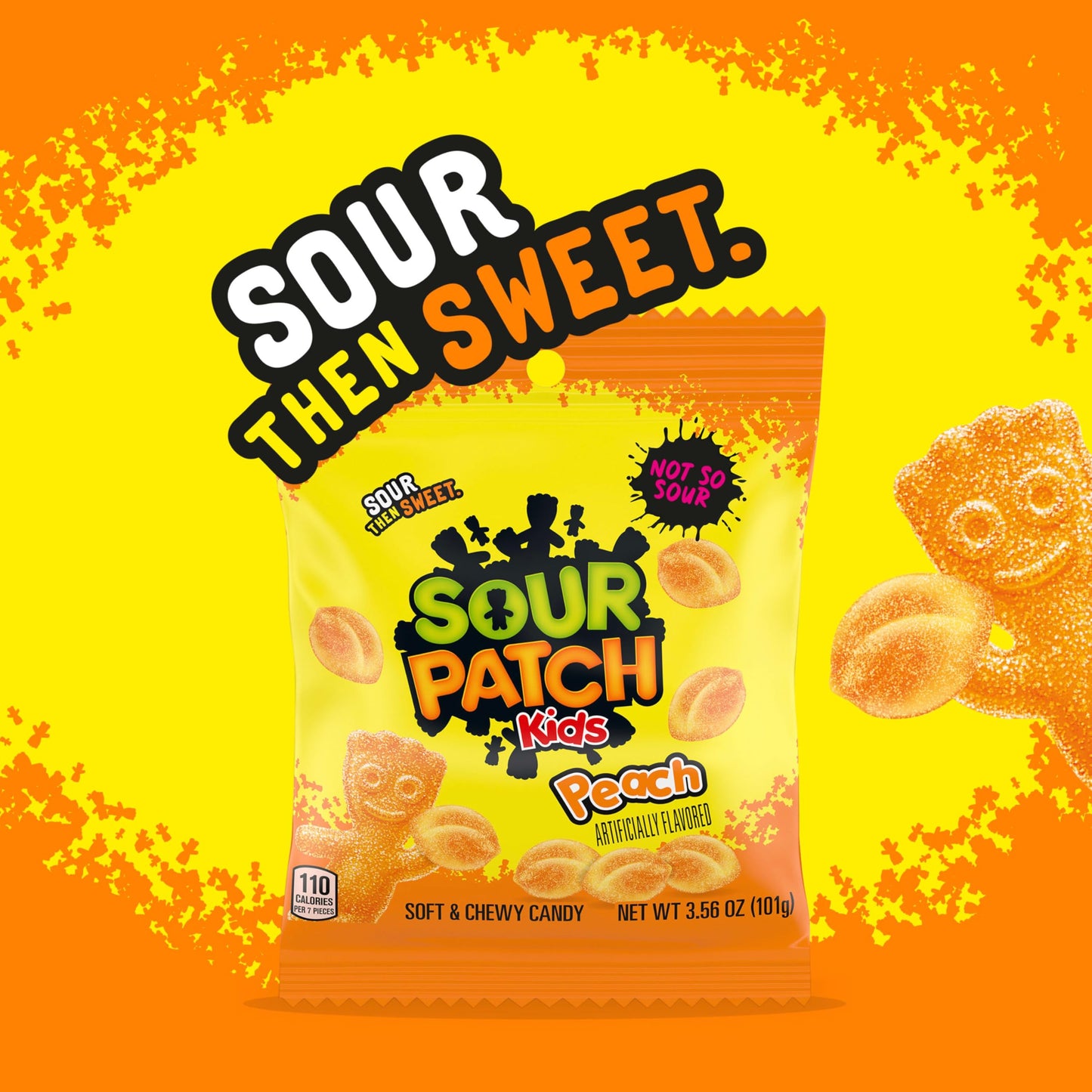 SOUR PATCH KIDS Peach Soft & Chewy Gummy Candy, Bulk Candy, 12 - 3.56 oz Bags