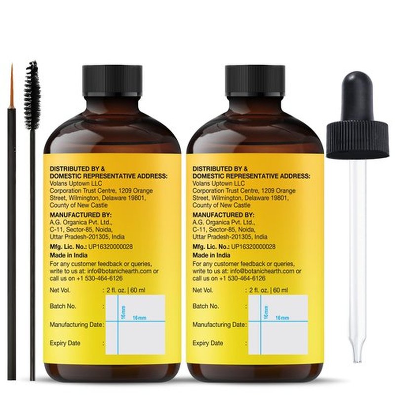 Botanic Hearth Vitamin E Oil | 100% Pure and Natural oil for Growth of Nails, Hair, Eyebrows & Eyelashes | 35,000 IU | Hair & Body Oil with Eyebrow & Eyelash Brush| 2 Fl Oz Set of 2