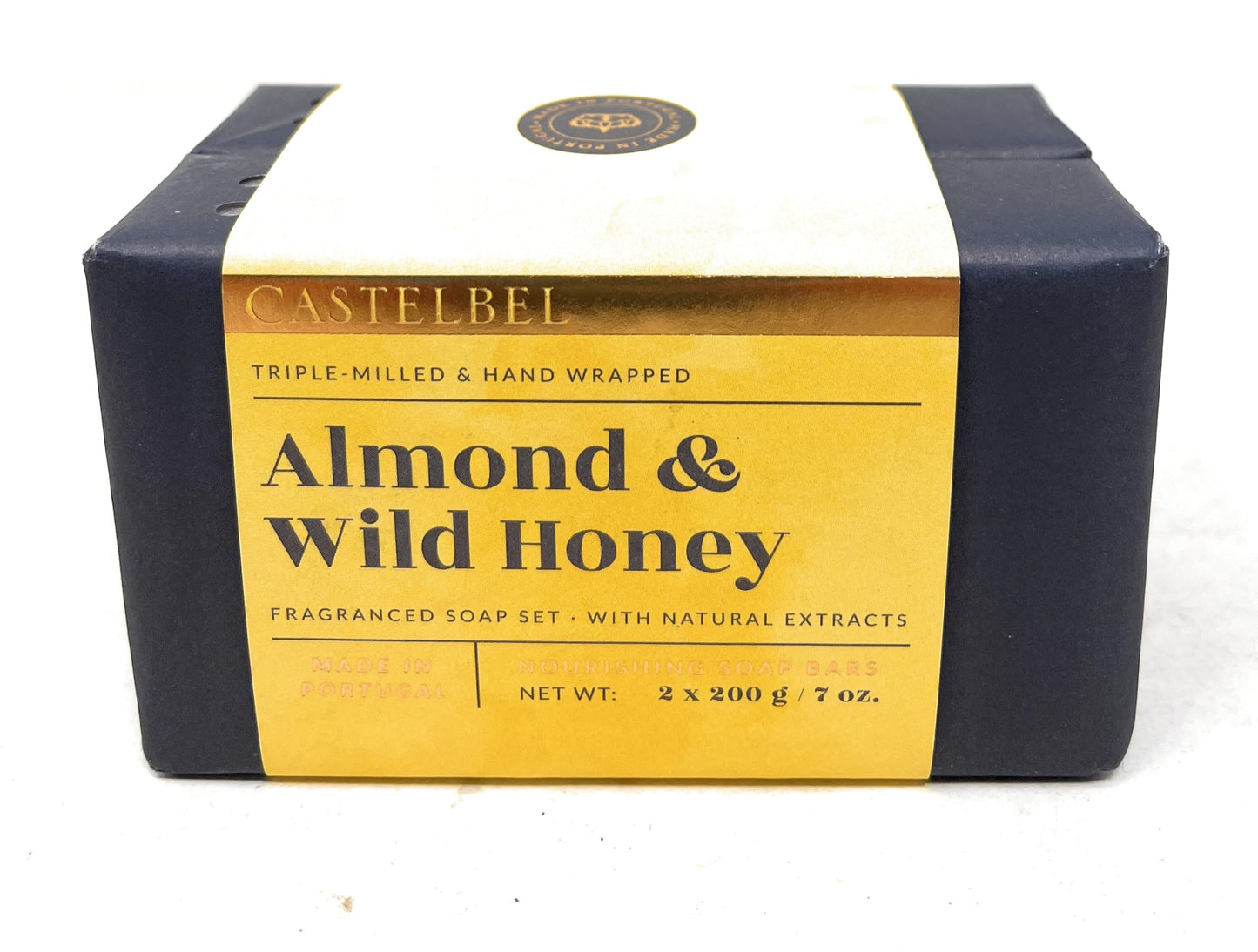 Castelbel Set of Almond & Wild Honey Fragranced Luxury Soap, (2) 7-Ounce Bars