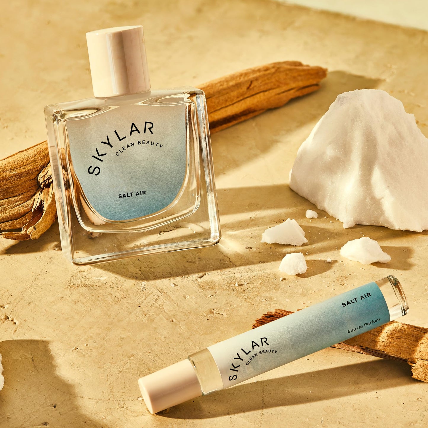 Skylar Salt Air Travel Perfume for Women - Mini Fresh Beach Perfume, Driftwood, Sea Salt & Water Lily Notes - Hypoallergenic, Vegan, Clean Fragrance for Sensitive Skin - 10mL / 0.33 Fl oz
