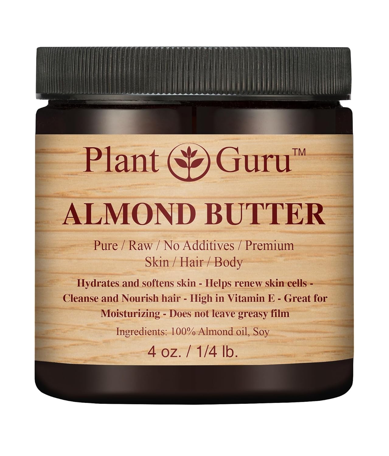100% Pure Almond Body Butter - 3 lbs Natural Moisturizer for Skin, Hair & DIY Products