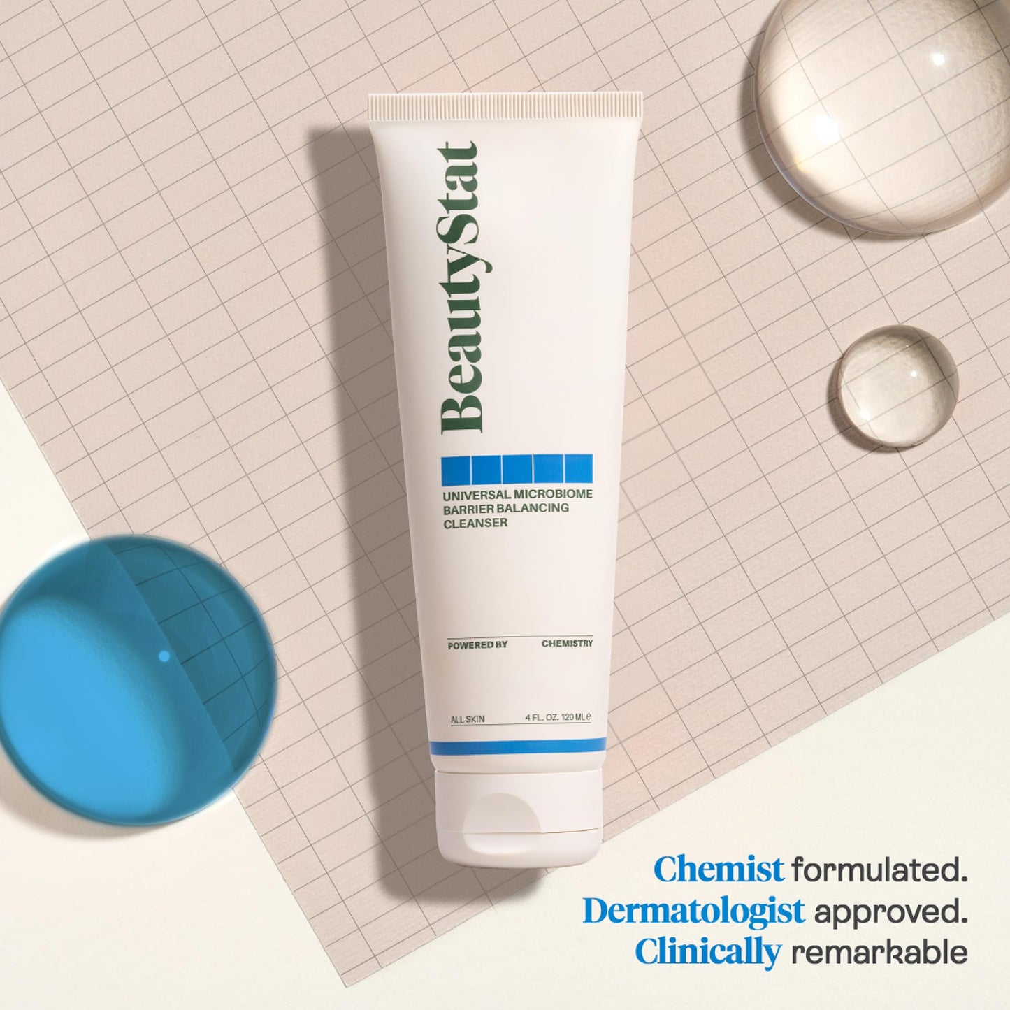 BeautyStat Universal Microbiome Barrier Repair Purifying Cleanser - Gentle Detoxifying Cleanser with Medical Grade MicroSilverBG to Protect Skin and Promote a Healthy, Radiant Glow (4oz /120ml)