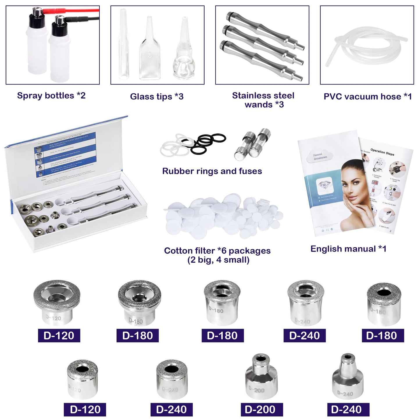 Kendal Microdermabrasion Machine Professional, 3 in 1 Diamond Dermabrasion Machine, Facial Beauty Equipment for Dermabrasion, Vacuum Blackhead Removal & Spray Moisturisation, Esthetician Supplies.