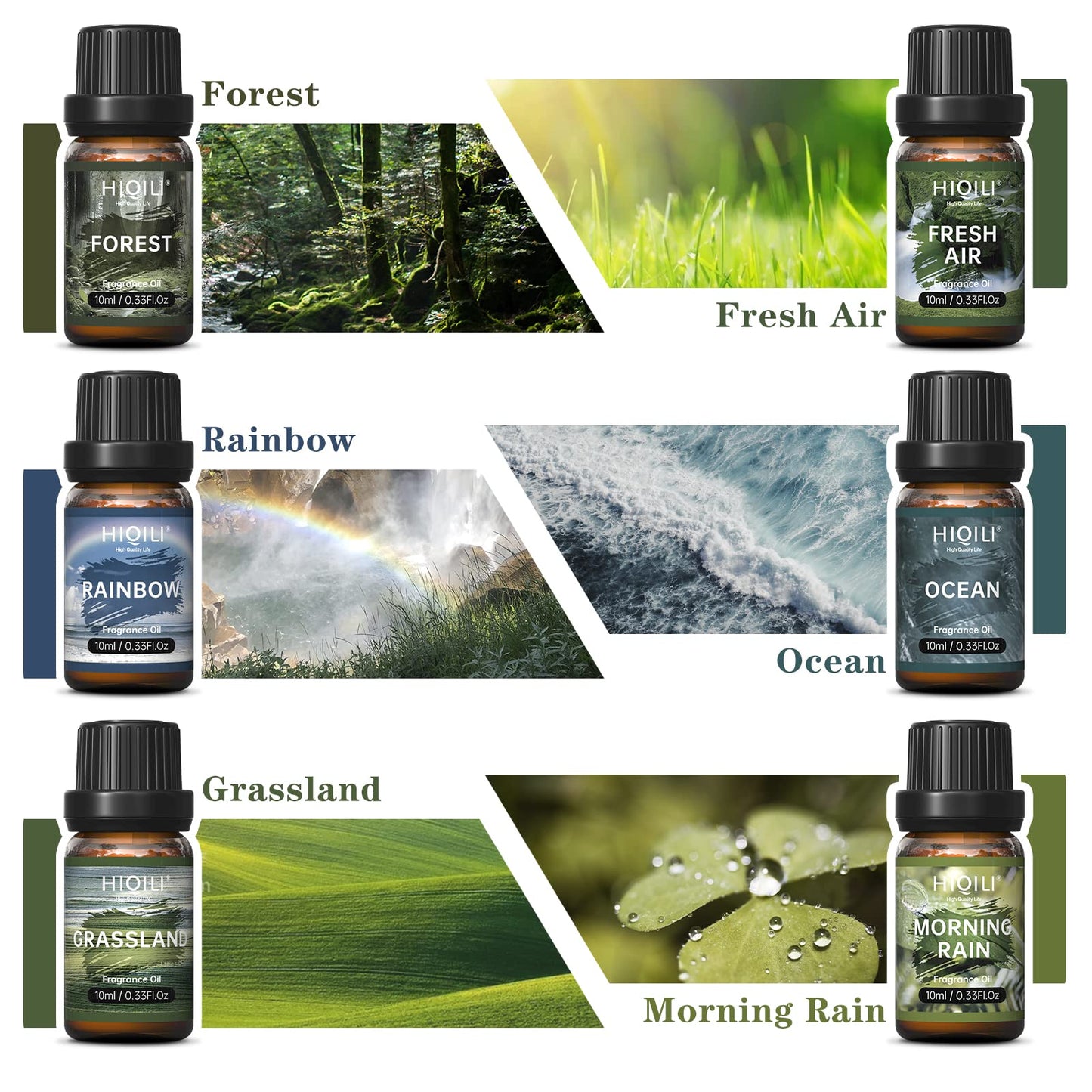 HIQILI Nature Fragrance Oil 6x10ml, Scented Oil for Candle Scents Soap Making & Diffuser, Essential Oils Set for Soy Candles Slime Home Car Aromatherapy, for Men Women Halloween Thanksgiving