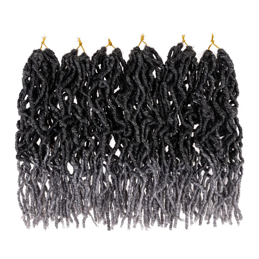 Leeven 108 Strands Ombre Grey Soft Locs Crochet Hair 12 Inch 6 Packs Pre looped New Faux Locs Dreadlocks Crochet Locs Braids Hair Synthetic Locs Crochet Hair for Black Women Tgrey#