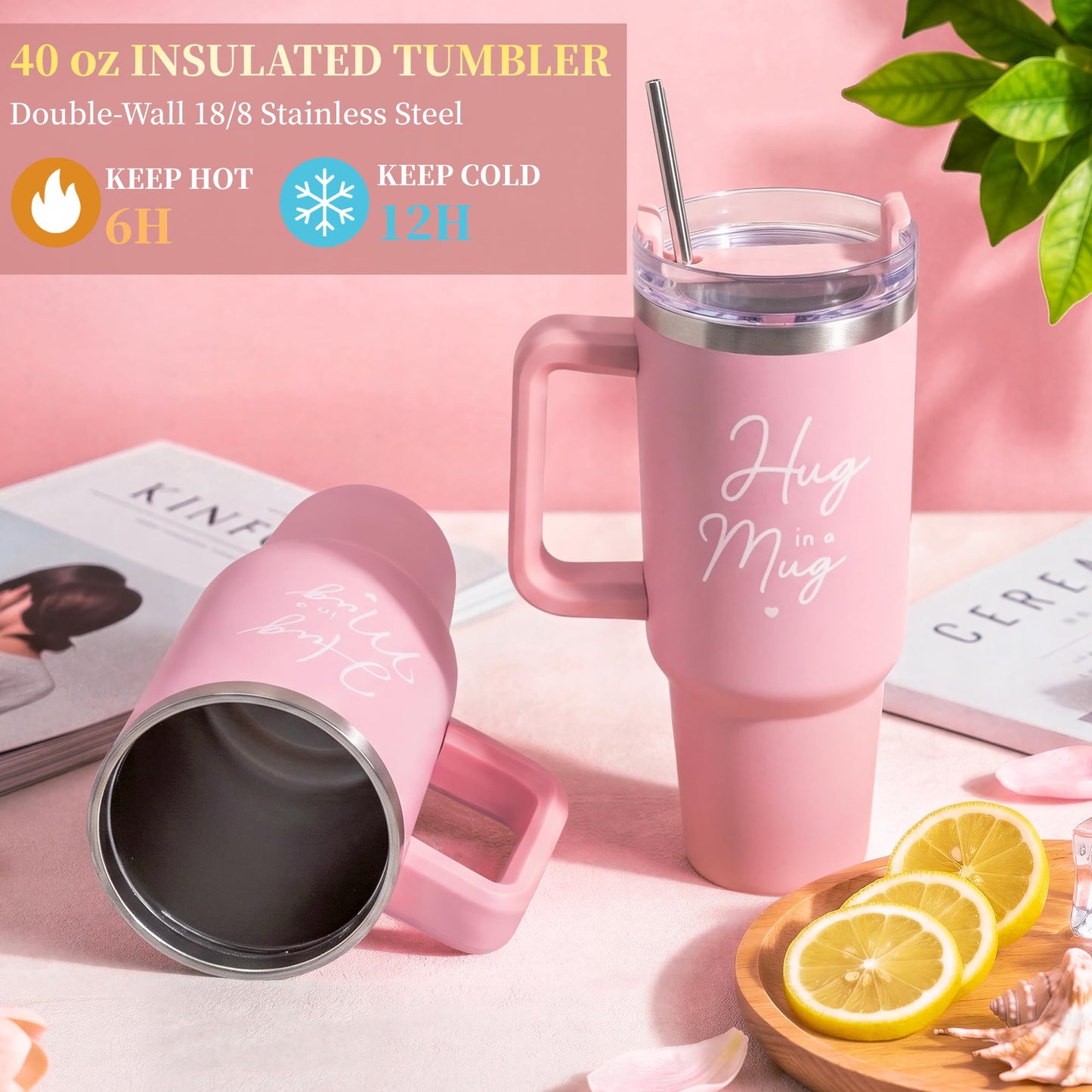 15 Pcs Get Well Soon Gift Baskets for Women, Mother's Day & Birthday Gifts for Mom, Wife, Friend, Care Package with Soft Blanket & Insulated Tumbler, Rose Pink