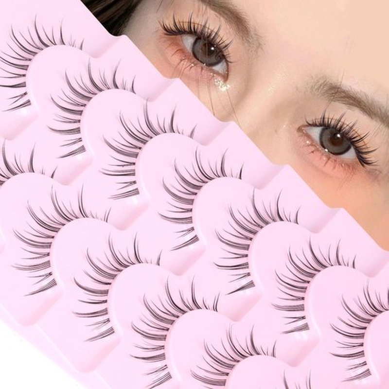 Manga Lashes Natural Look Anime Lashes with Clear Band Natural Manga Eyelashes Manhua Manhwa Lashes Korean Japanese Style Cosplay Lashes by EYDEVRO