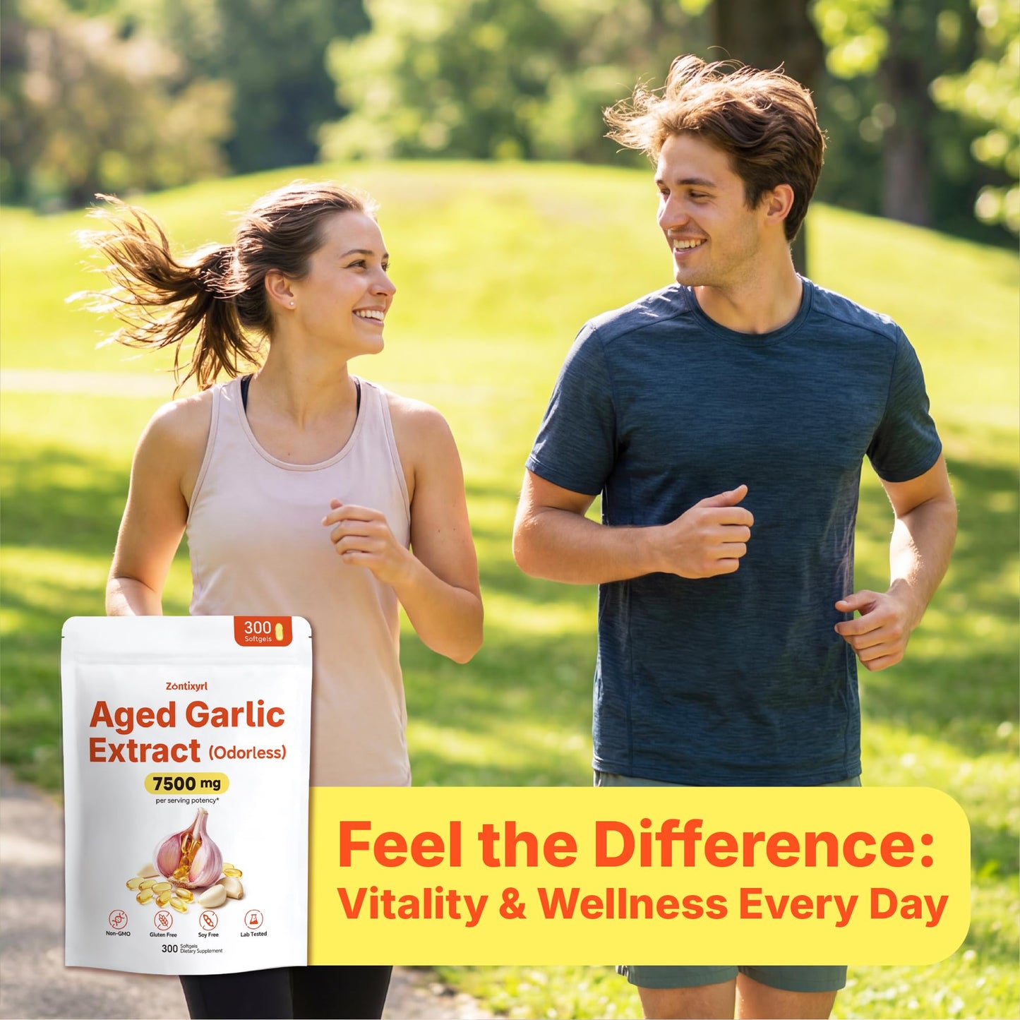 Zontixyrl Aged Garlic Extract Softgels - Odorless Formula for Heart & Immune Support | Max Strength | Non-GMO | Gluten-Free | 300 Softgels