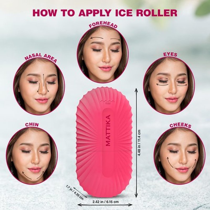 Ice Roller for Face and Eye Glow Naturally and Skincare, Ice Face Roller, Ice Facial Cube, Gua Sha Face Massage, Ice Roller Face for Beauty and Skin Care Gift for Men & Women Face Ice Roller (Pink)