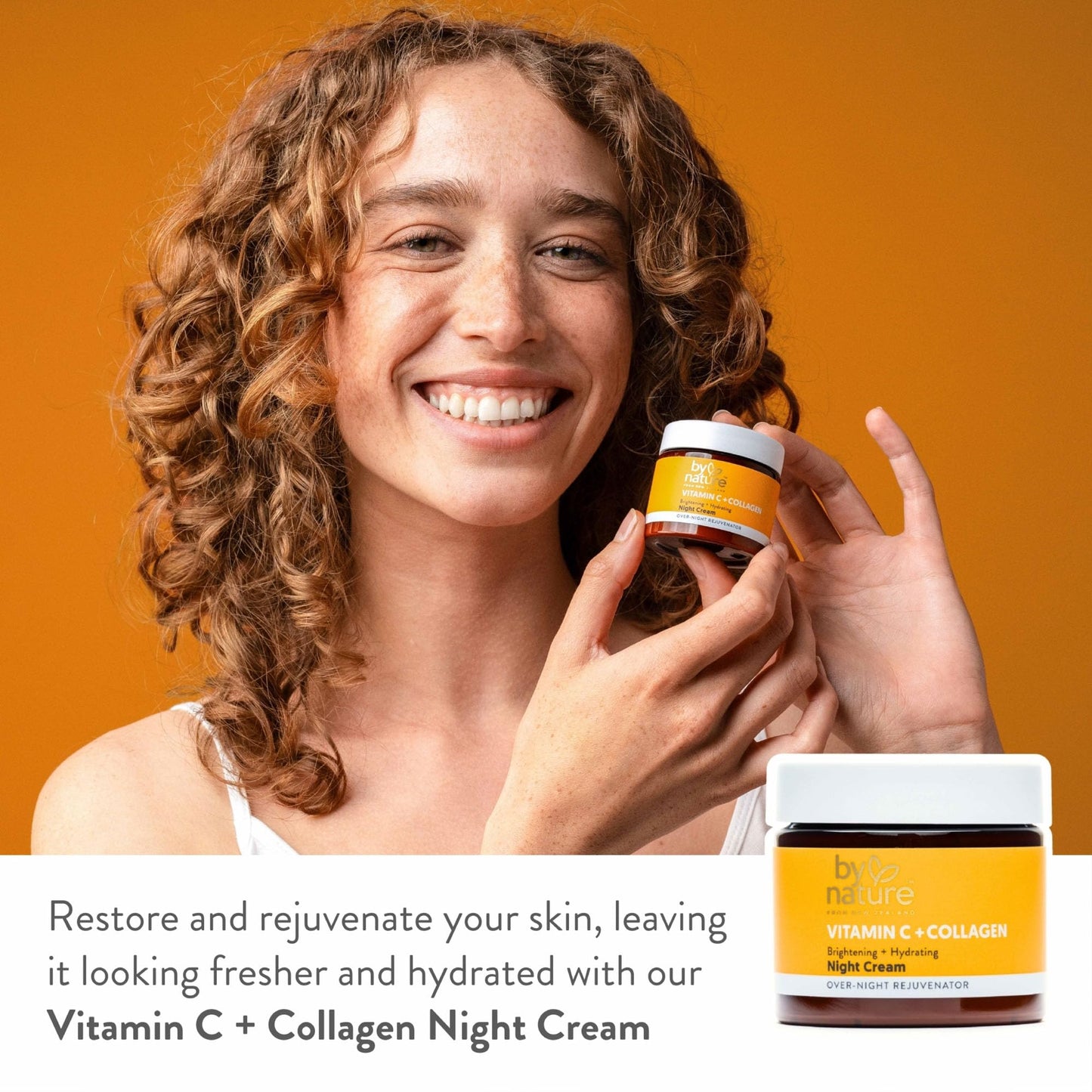 By Nature Face Night Cream - Vitamin C + Collagen PM Moisturizing Facial Lotion for Women (2 Oz)