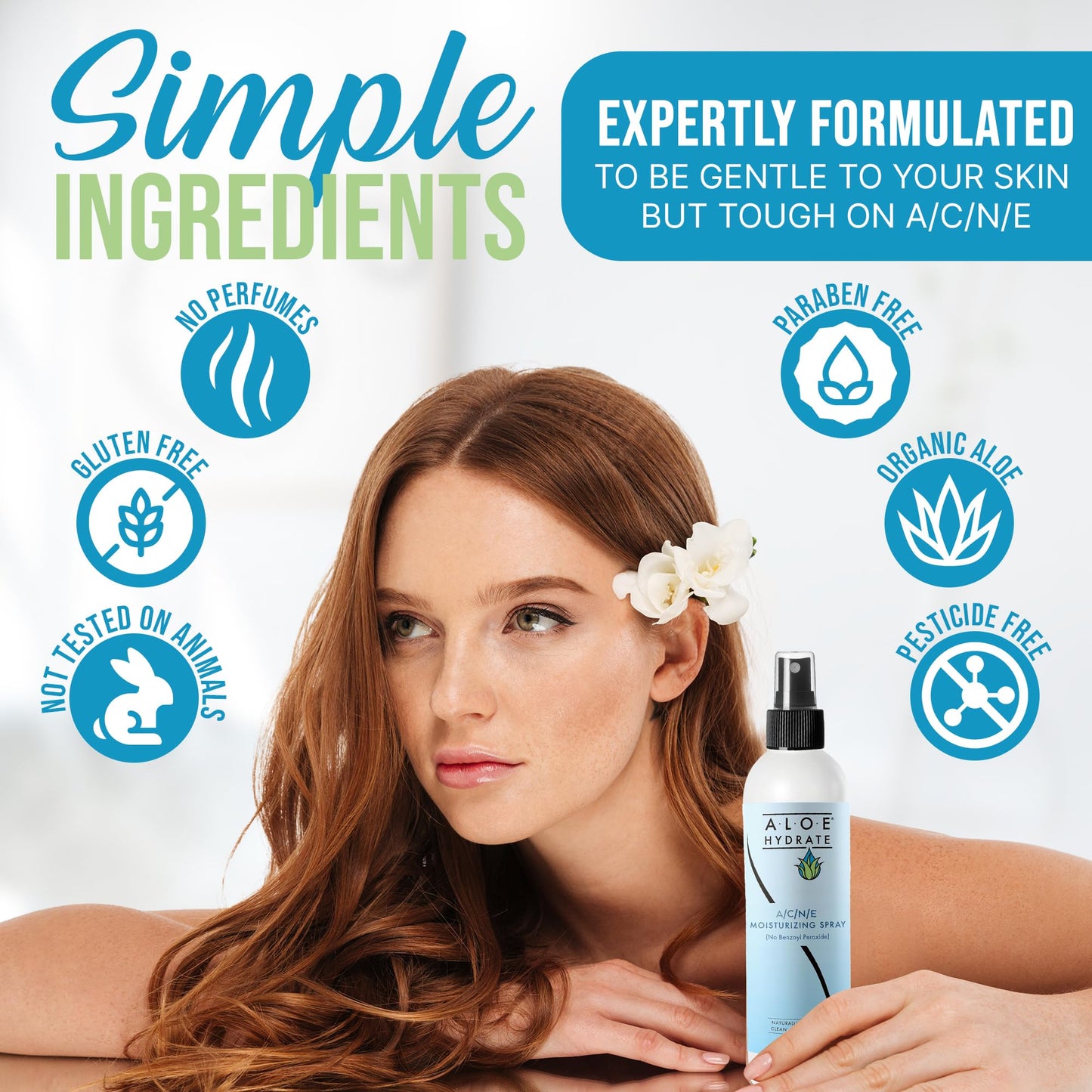 ACNE Moisturizing Face Spray. A Face Mist for Acne Care Powered by Aloe vera. Its Potent Gentle Formula Helps Fight ACNE, Blemishes & OIliness for a More Clear, Smooth & Healthy Complexion.