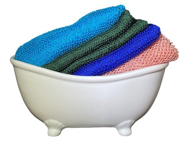 Nature by EJN - Net Bath Sponge, Customized N1 Weave, Long, NKN Naturals, Skin Exfoliation, African, Porous, Stretches to Approximately 49" (Sea Blue)