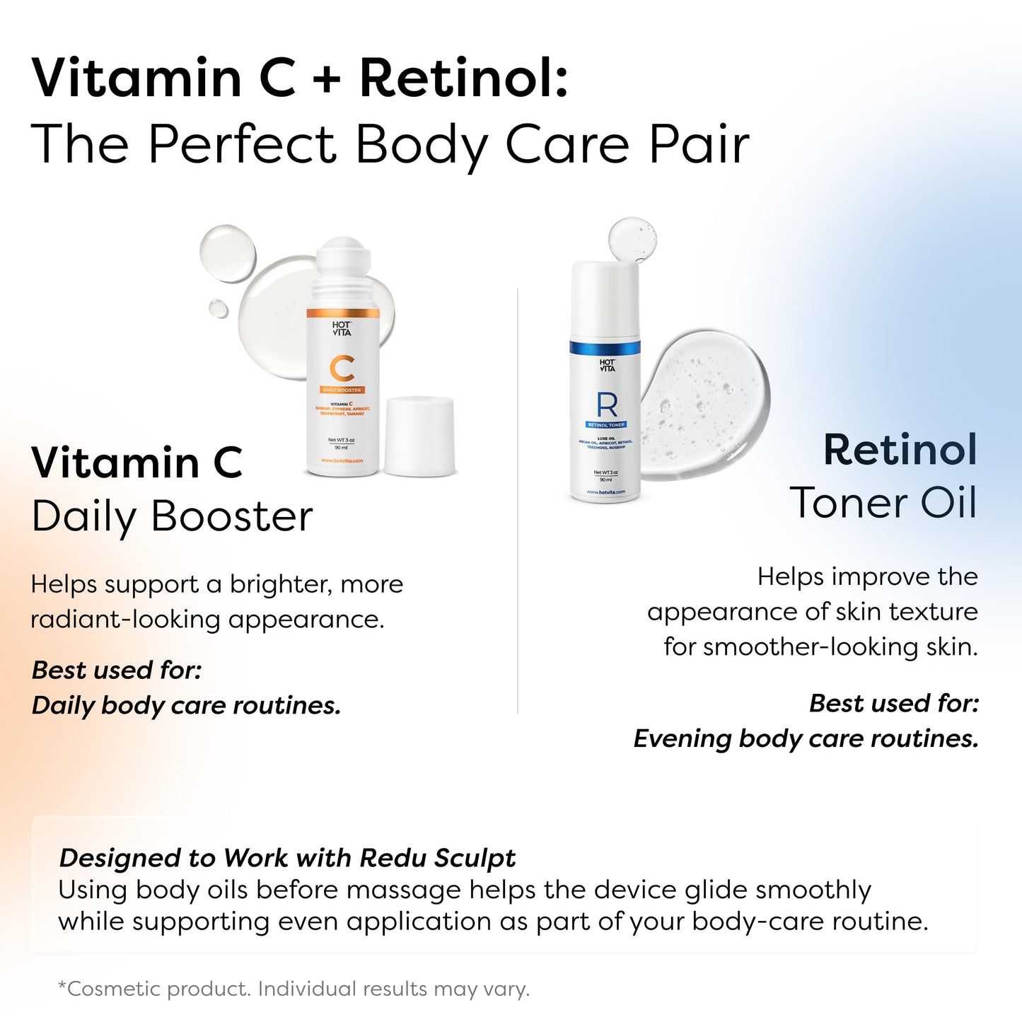 Redu Sculpt Body Sculpting Machine with Vitamin C Oil & Retinol Oil