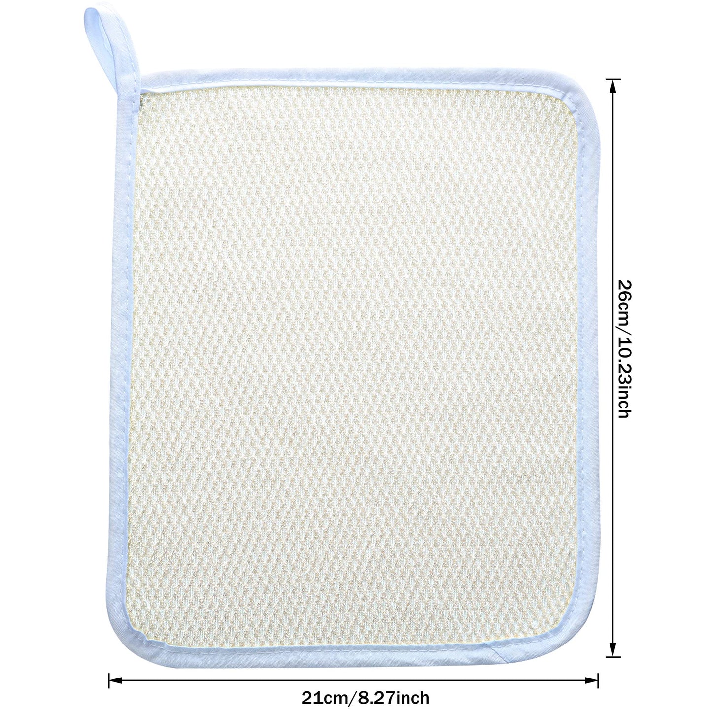 Blulu 5 Pcs Exfoliating Washcloth Set, Dual Sided for Face and Body, Bath Scrub Wash Cloth for Shower, Soft Body Exfoliating Cloth for Skin Care and Daily Use, 10.23 x 8.27 Inch