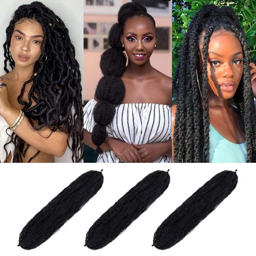 Springy Afro Twist Hair 30 Inch Black Pre Separated Spring Twist Crochet Hair Pre Stretched Marley Twist Braiding Hair Extensions For Soft Locs (30Inch,1B)