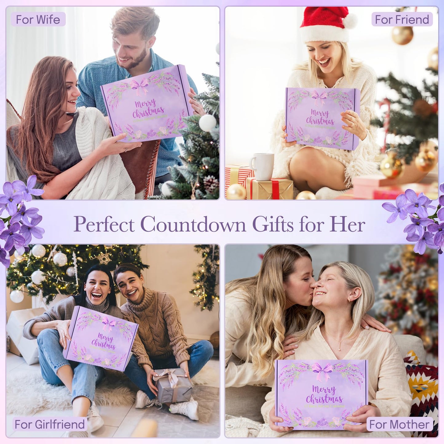 Advent Calendar 2025 - Advent Calendar for Adults - 12 Days Christmas Advent Calendar for Women - Lavender Spa Gift Baskets , Advent Beauty Calendar for Teenage Girls, Mom, Wife, Girlfriend, Sister 13Pcs