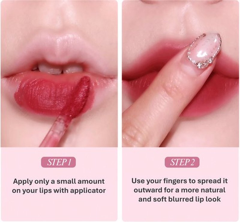 FORENCOS Bisou Velvet Lip Tint, Soft Easy Finger Smearing, High Pigmentation, Matte Finish, Non-Sticky, Smooth Coloring, Longwear (02 Thenoir)