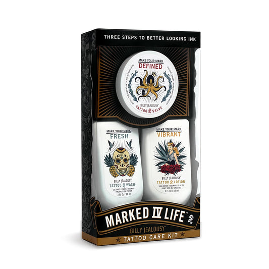 Marked IV Tattoo Care Kit - Aftercare Ink Salve, Brightening Soap & Moisturizing Lotion