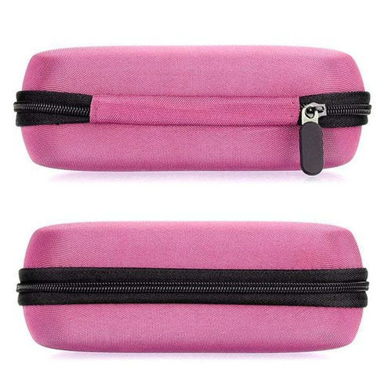Hipiwe Hard Shell Essential Oil Carrying Case Holds 12 Bottles (Can hold 5ml, 10ml, &10ml Rollers) Travel Size Essential Oils Bag Organizer (Pink)