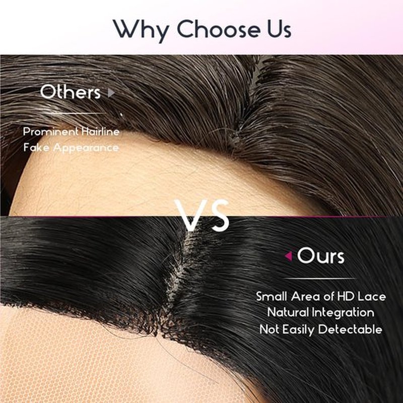EMMOR Short Layered Wigs,Natural Medium Length Central Lace Layered Wigs, Premium Heat-Resistant Synthetic Straight Wigs for Women Daily Use(Ombre Light Brown)