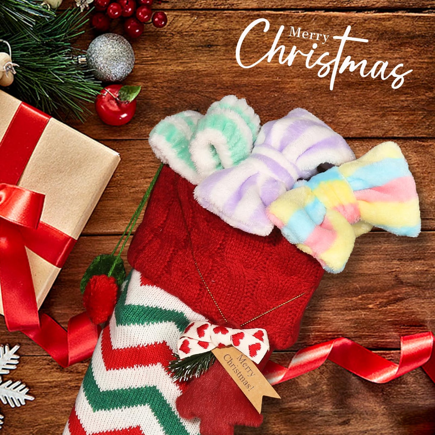 YGDZ Spa Headband, Spa Gifts for Women, Skincare Headband for Washing Face, Makeup, Bow Headbands for Skincare, Face Wash Head Band Set for Teen Girl, Christmas Stuffer Gifts (Striped)