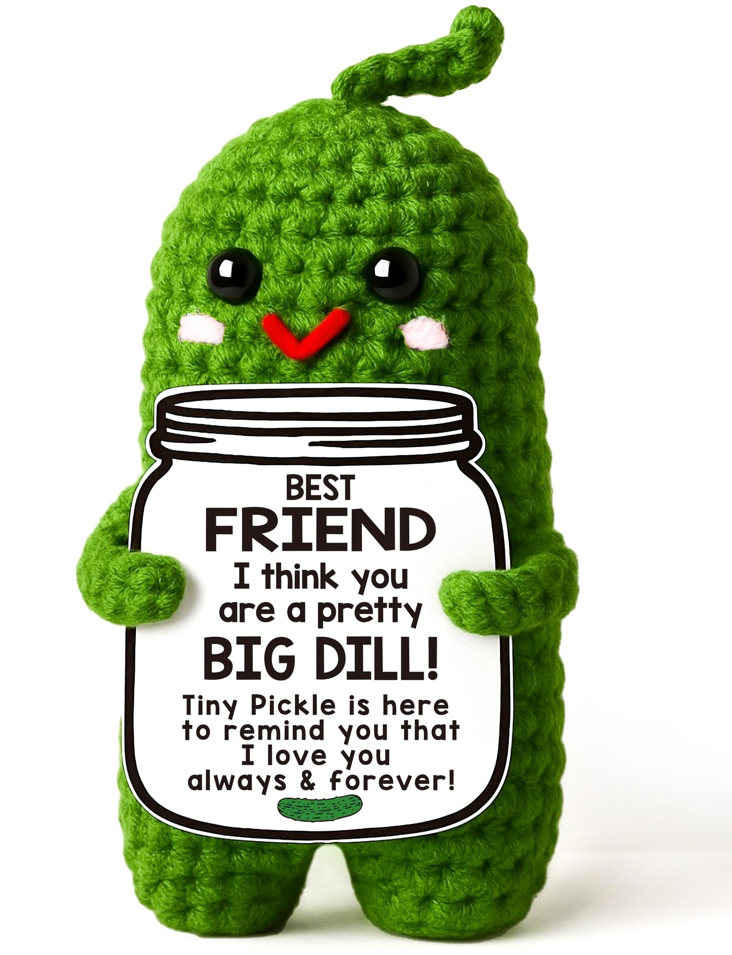 MAMAGIFTREE Birthday Gifts for Women Best Friends,Handmade Crochet Pickle Cool Funny Gag Friendship Gift for Female Friends,Bestie, Coworkers Self Care Emotional Cute Desk Decor