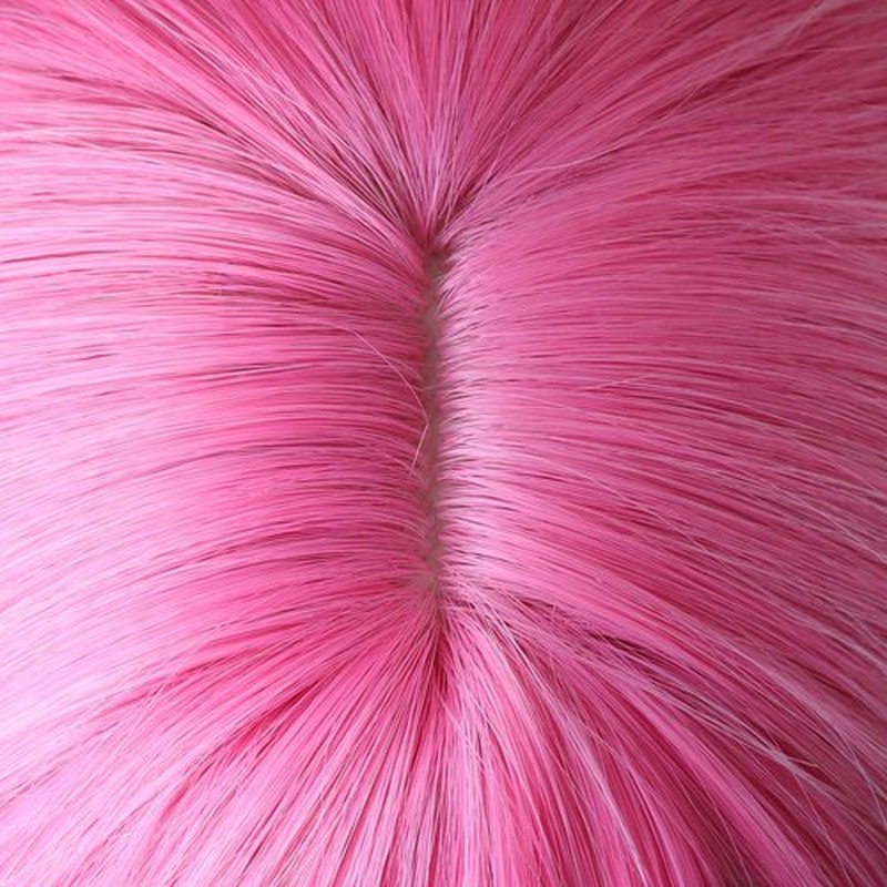 BERON Pink and White Long Wigs Curly Wavy Women's Wigs with Bangs Pink White Ombre Colorful Heat Resistant Synthetic Wigs for Cosplay or Daily Wigs Wig Cap Included