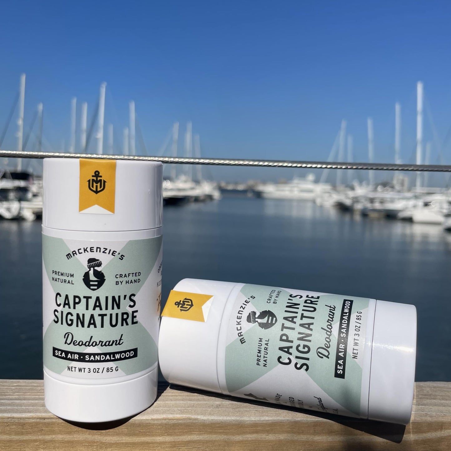 MacKenzie's Captain's Signature Deodorant - Gifts for Fisherman - Gifts for Men - Aluminum Free - Natural Deodorant - Sea Air & Sandalwood Scented - 3 OZ