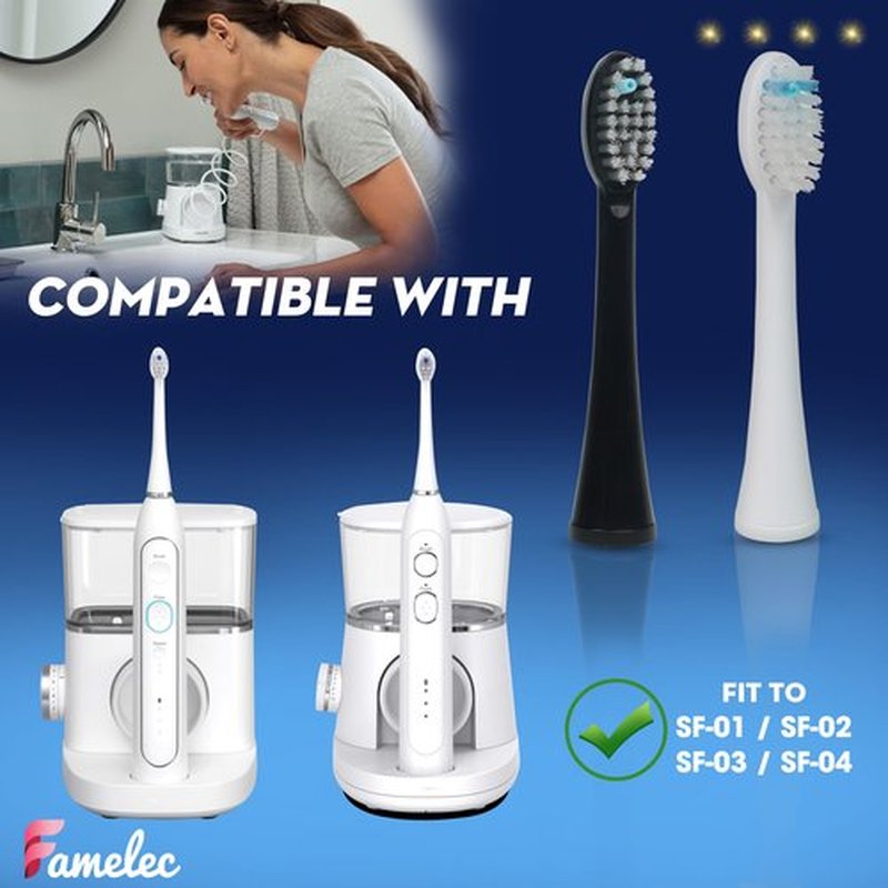 FAMELEC 8Pcs Electric Toothbrush Heads for Sonic Fusion 2.0 Waterpik Toothbrush, for Waterpik Sonic Fusion 2.0 Replacement Heads, Compatible with Waterpik Sonic Fusion Replacement Heads SF-03 SF-04