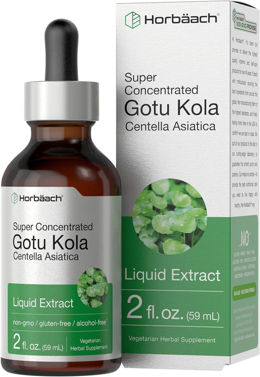 Gotu Kola Extract - Super Concentrated Herbal Supplement | Alcohol-Free, Vegetarian, Non-GMO, 2 fl oz