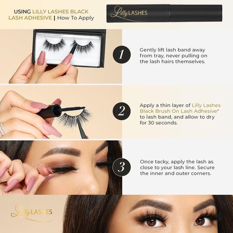 Lilly Lashes Miami Flare 3D Mink Lashes - Mink Eyelashes, The Original Lilly Lash, Wispy Lashes Natural Look, Reusable Eyelashes up to 25x, Fluffy Eyelashes, Strip Lashes - Lash Glue not Included