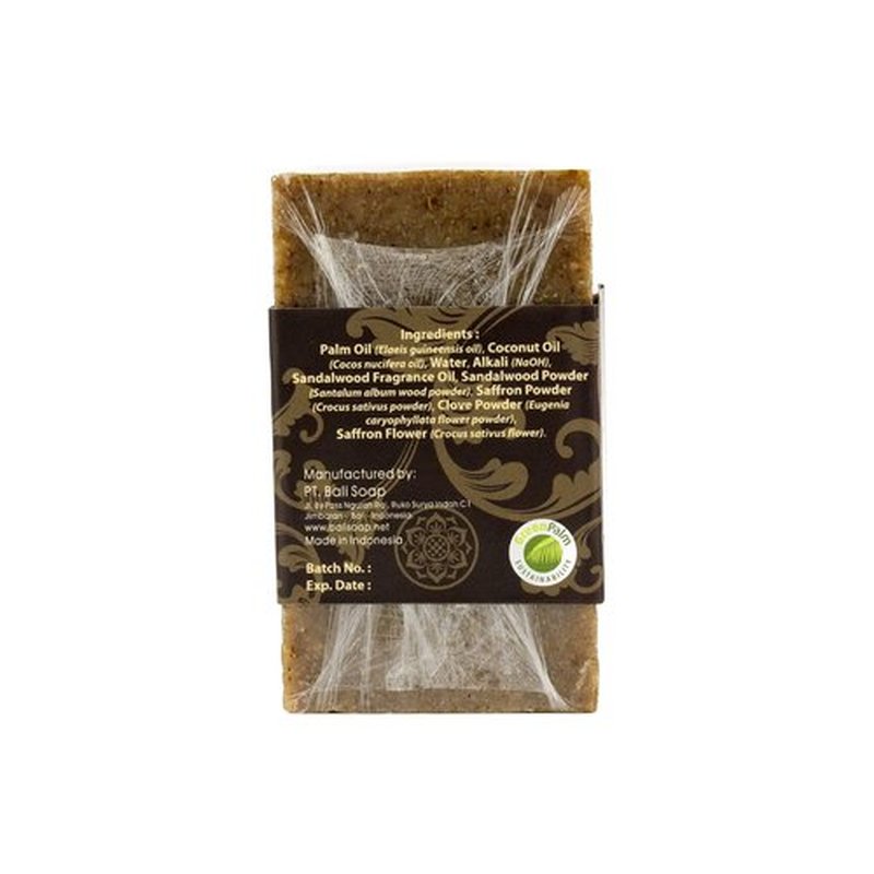Bali Soap - Sandalwood Natural Soap - Bar Soap for Men & Women - Bath, Body and Face Soap - Vegan, Handmade, Exfoliating Soap - 6 Pack, 3.5 Oz each