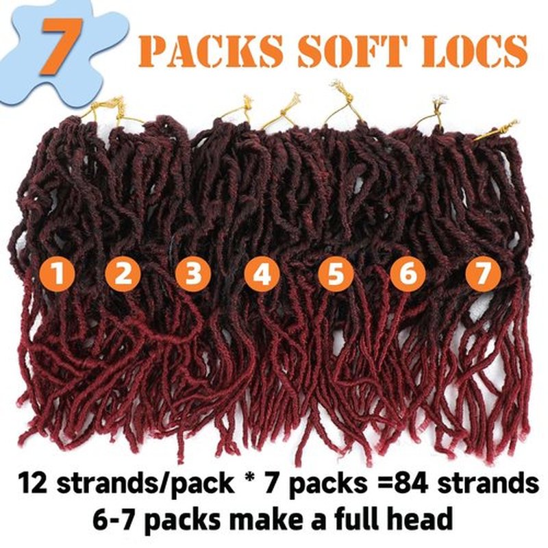 Ombre Crochet Hair 10 Inch 7 Packs Faux Locs Short Soft Locs Crochet Hair Pre Looped Crochet Locs Hair Extensions For Women(10inch,7packs,1B/BUG)